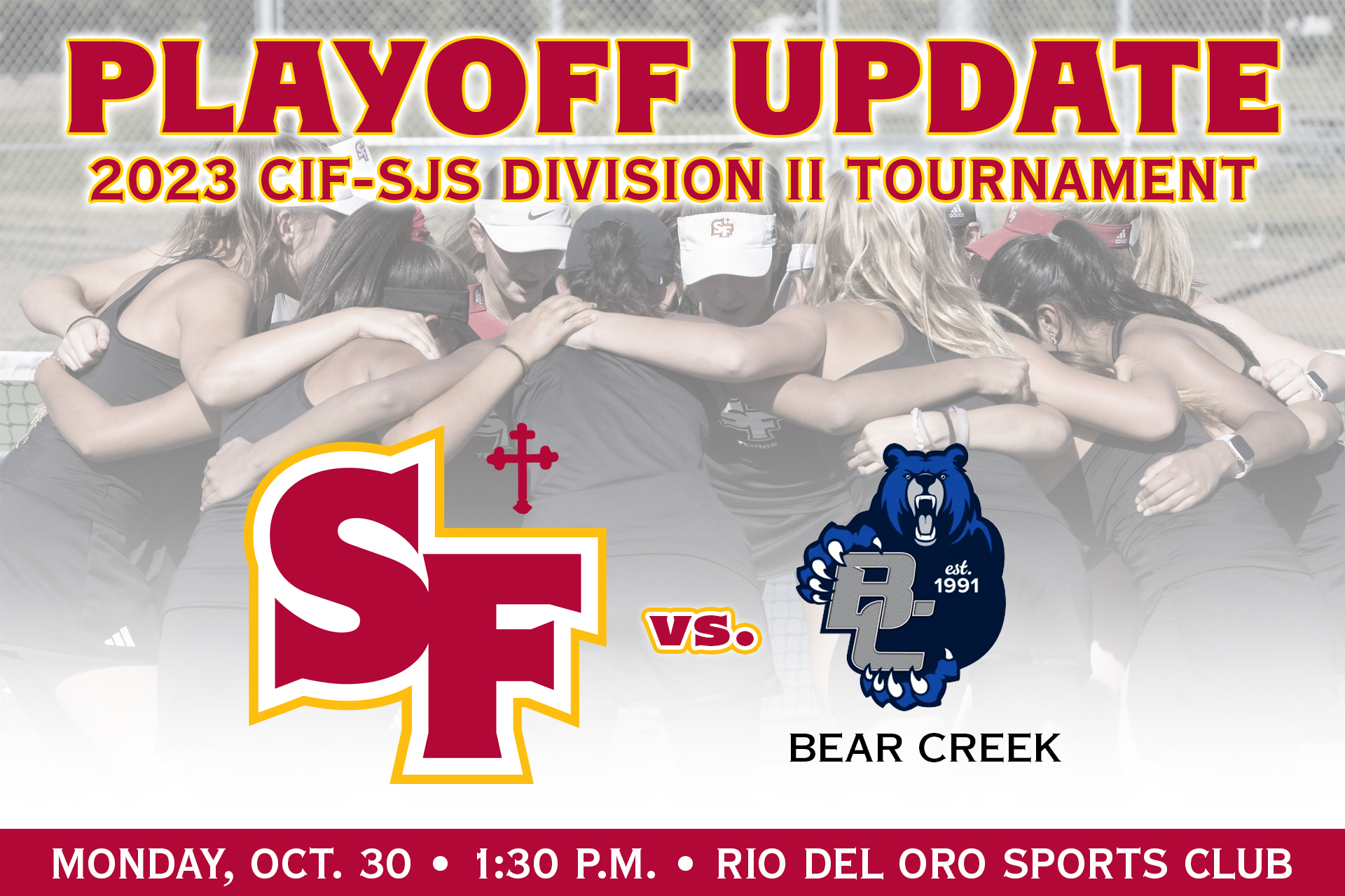 SF tennis draws Bear Creek for section opener