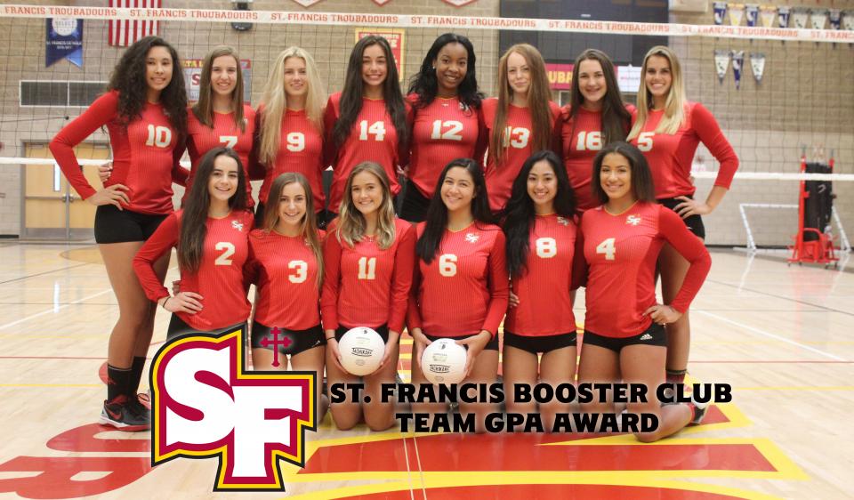 Freshman Basketball, Varsity Volleyball Teams Garner St. Francis&rsquo; Top Team GPA Honors