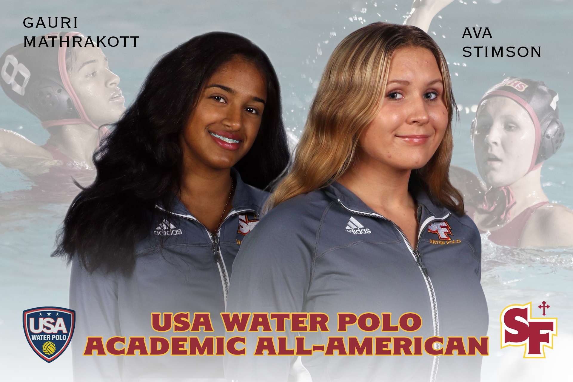 Mathrakott, Stimson earn USAWP academic honors